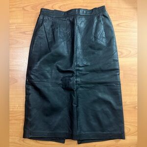 Vintage 80’s Diversity Black Genuine Leather Straight Pencil Skirt Women’s Sz 8